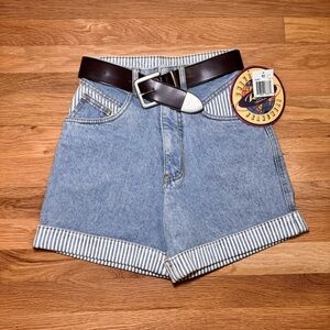 Vintage Rio Denim High Rise Shorts NWT Striped Detail Size 5